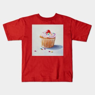 Cherry Cupcake painting Kids T-Shirt